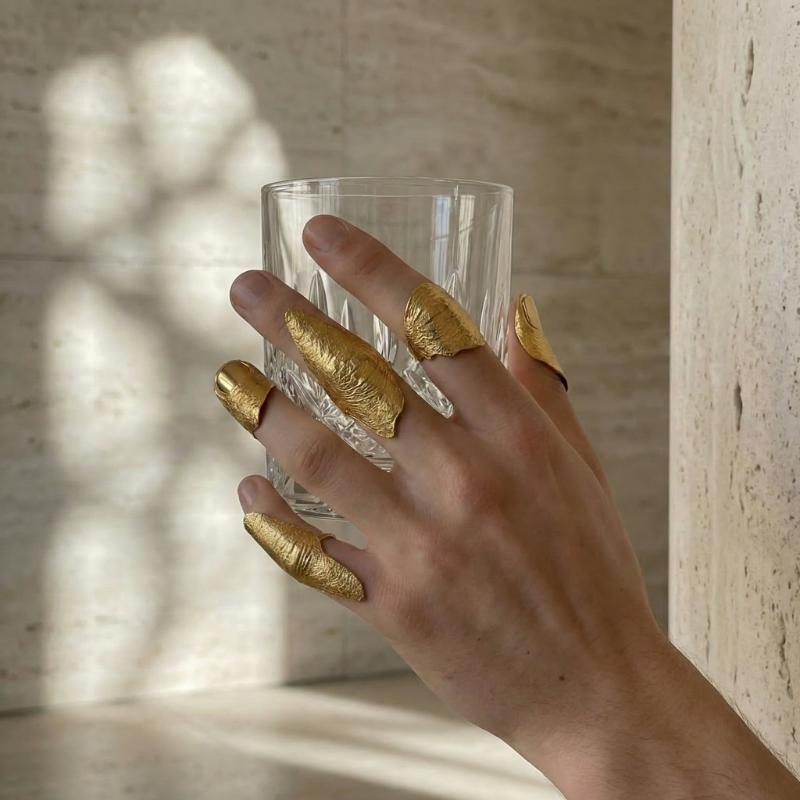 Minimalist Ring Stackable - 1/5Pcs Irregular Texture Knuckle Ring Set