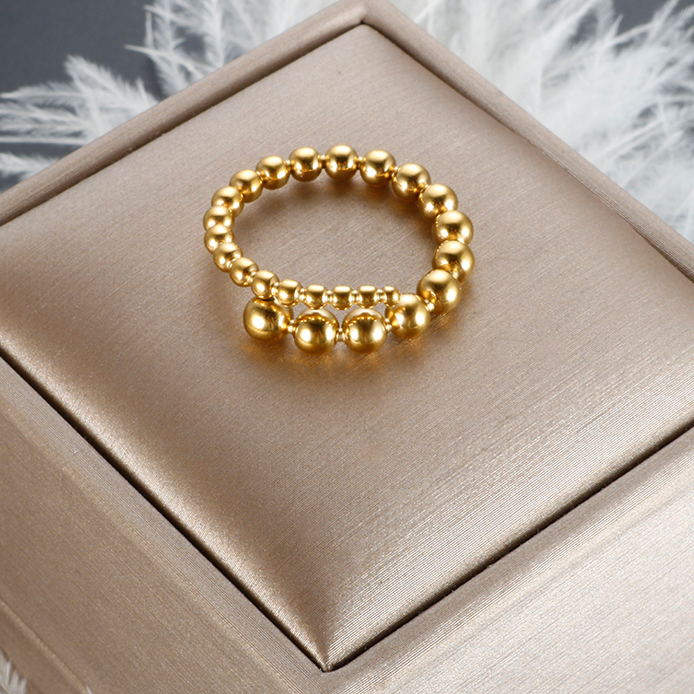 Minimalist Ring Stackable - Dainty Stainless Steel Beads Stackable Ring