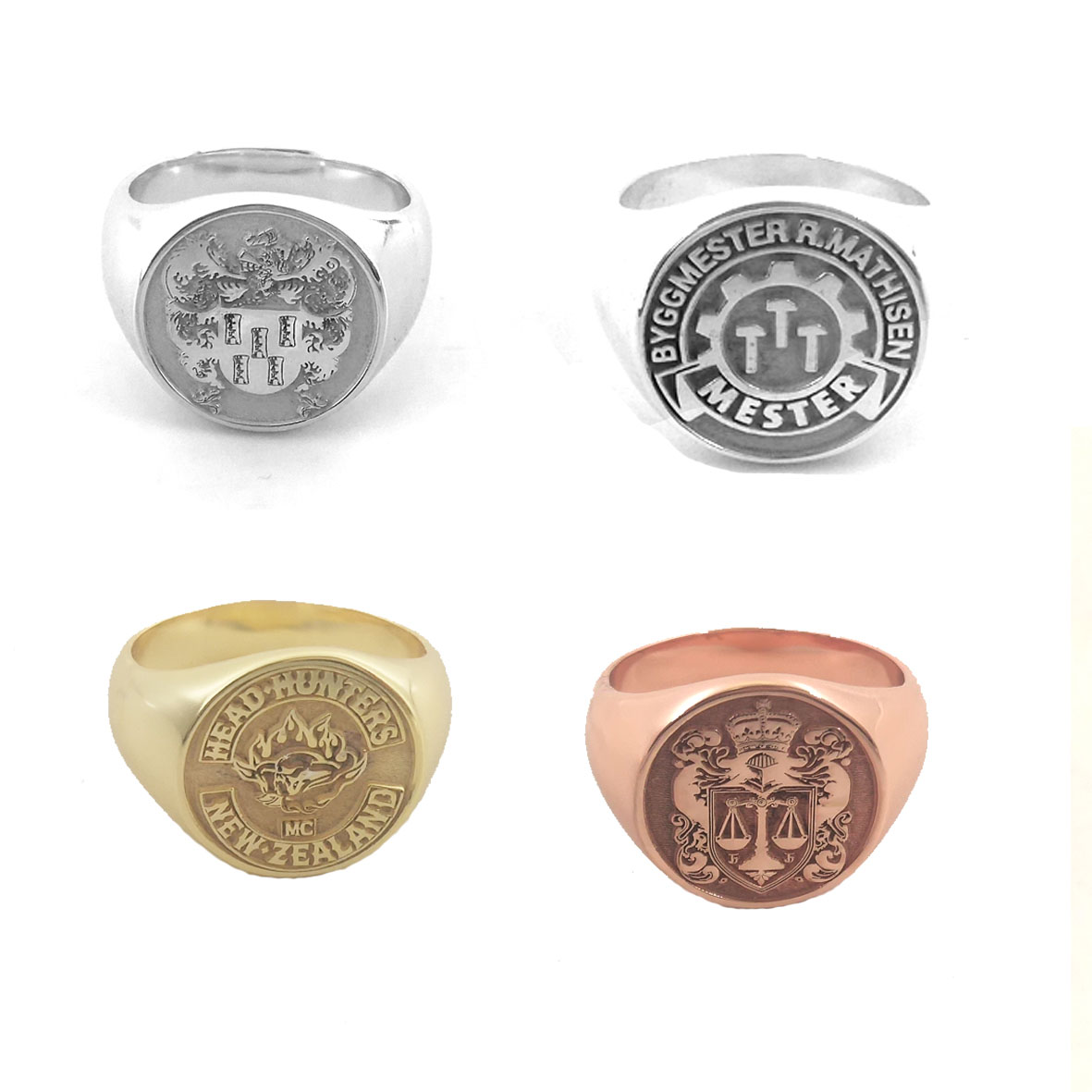 Custom Engraved 17mm Round Top - Mens Signet Ring recension och pris