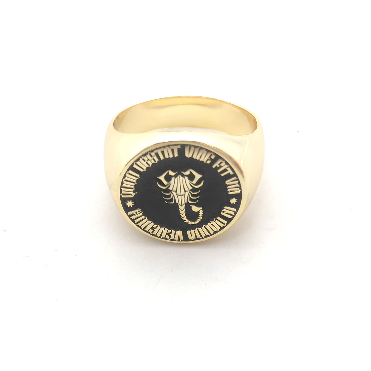 Custom Engraved 17mm Round Top - Mens Signet Ring recension och pris