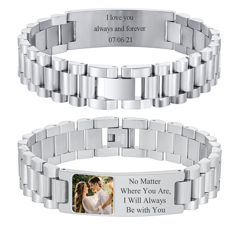 Custom Picture Text Bracelet W - Jewelry Watches Men recension och pris