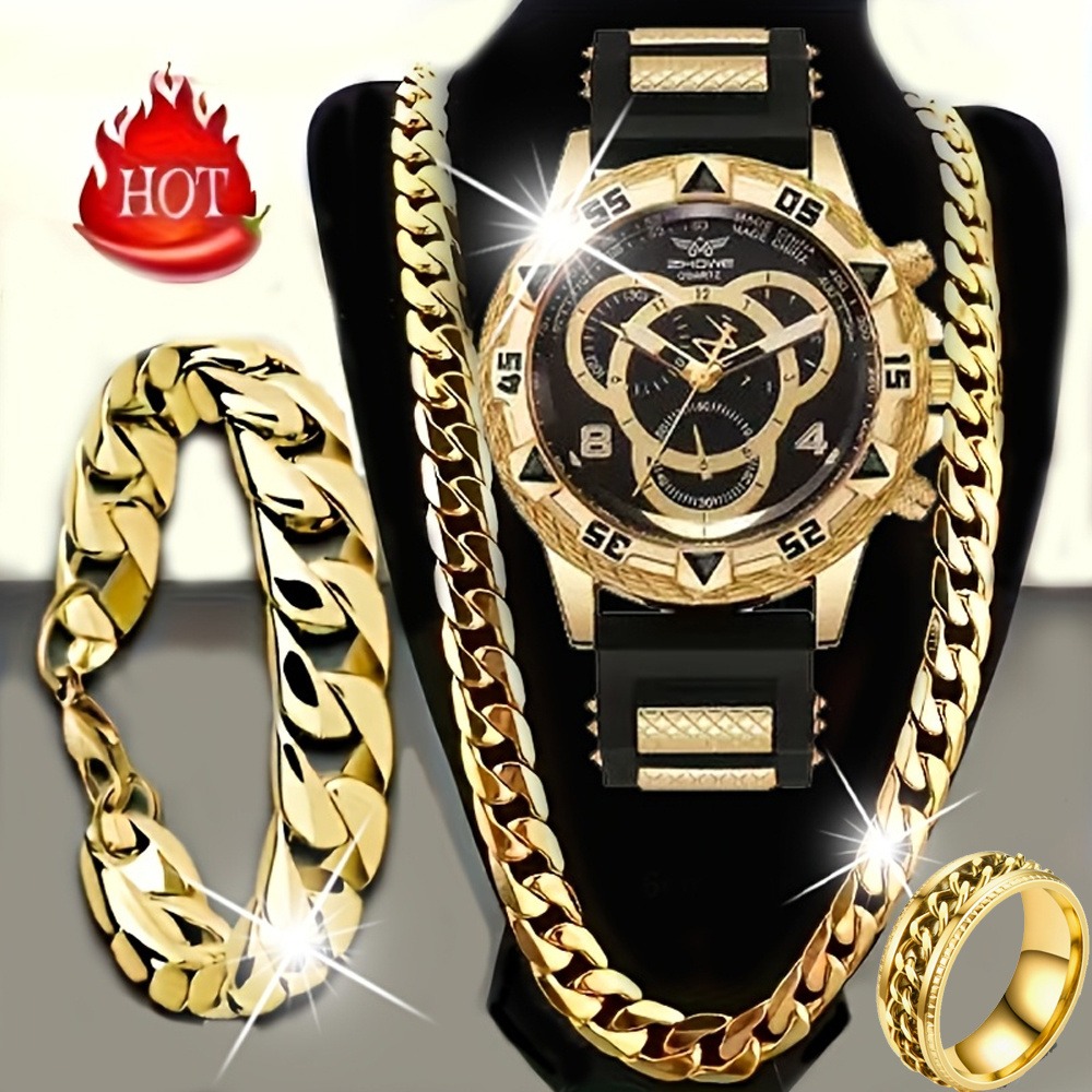 4‑Piece Luxury Men’s Watch and - Mystery Jewelry Jar Watches recension och pris