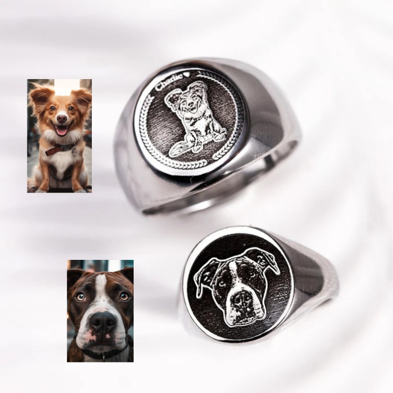 Custom Engrave Photo Signet Ri - Mens Signet Ring recension och pris