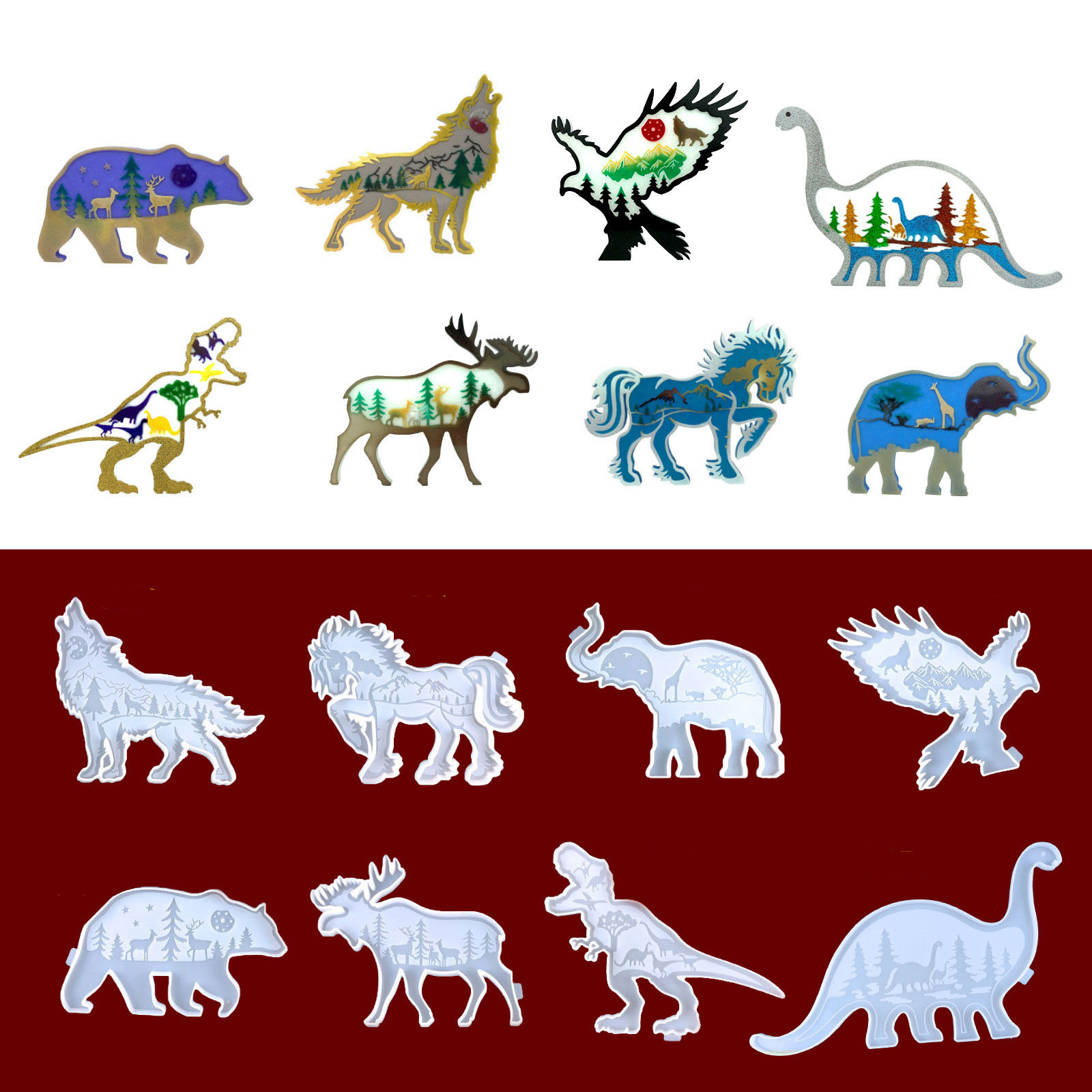 Wolf Horse Shaped Epoxy Resin  - Wolf Jewelry & Watches Tampa Reviews recension och pris