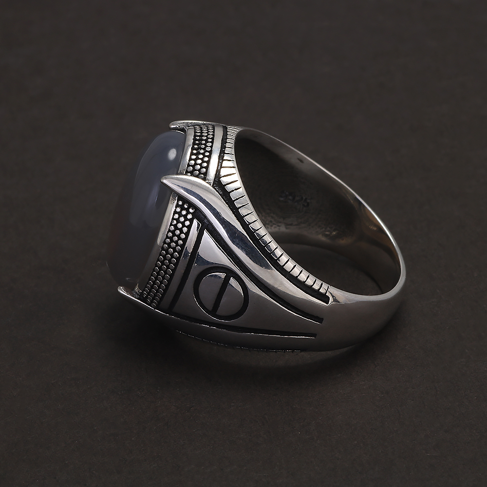 S925 Sterling Silver Agate Sig - Mens Signet Ring recension och pris