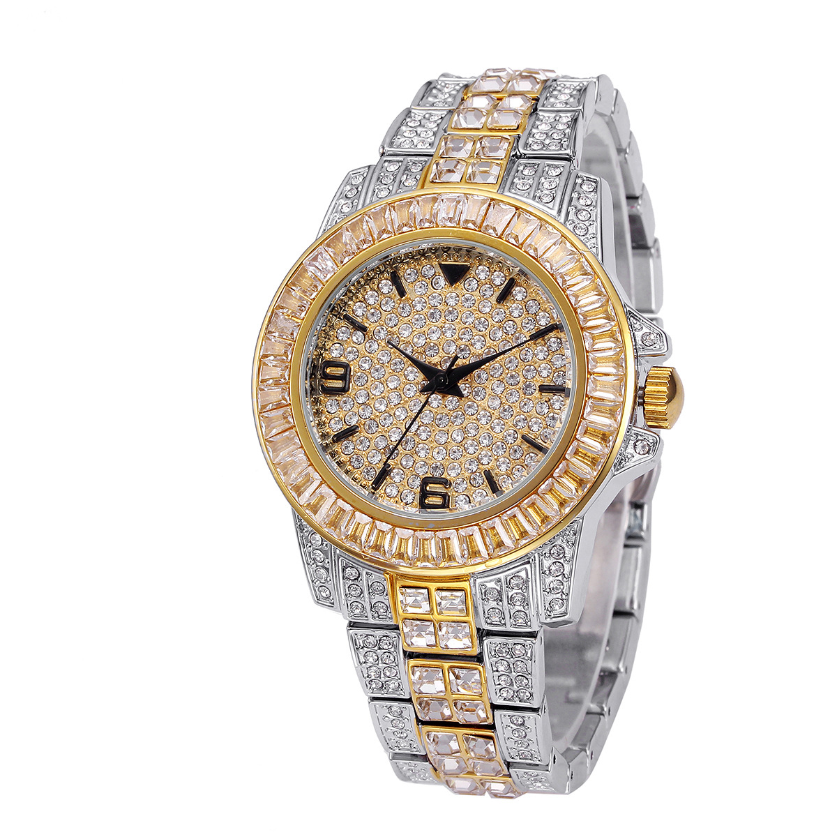 Luxury Full Stone Quartz Watch - Jewelry Watches Men recension och pris