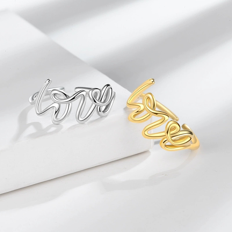 LOVE Letter Open Ring Minimali - Minimalist Ring Stackable recension och pris