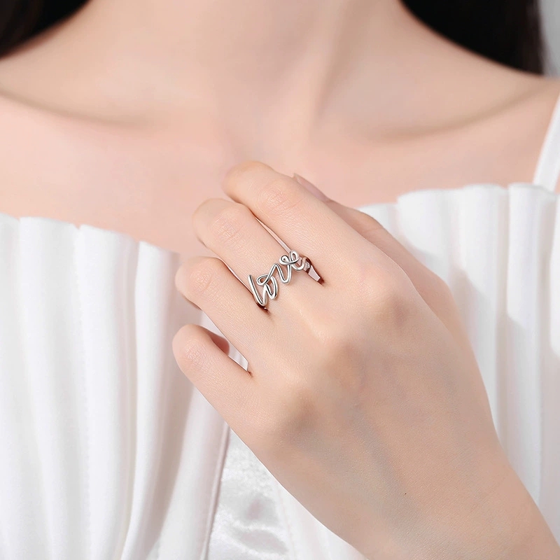 LOVE Letter Open Ring Minimali - Minimalist Ring Stackable recension och pris