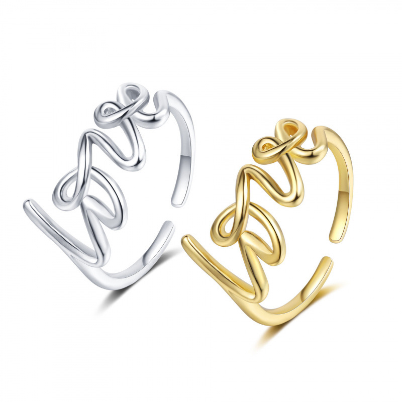 LOVE Letter Open Ring Minimali - Minimalist Ring Stackable recension och pris