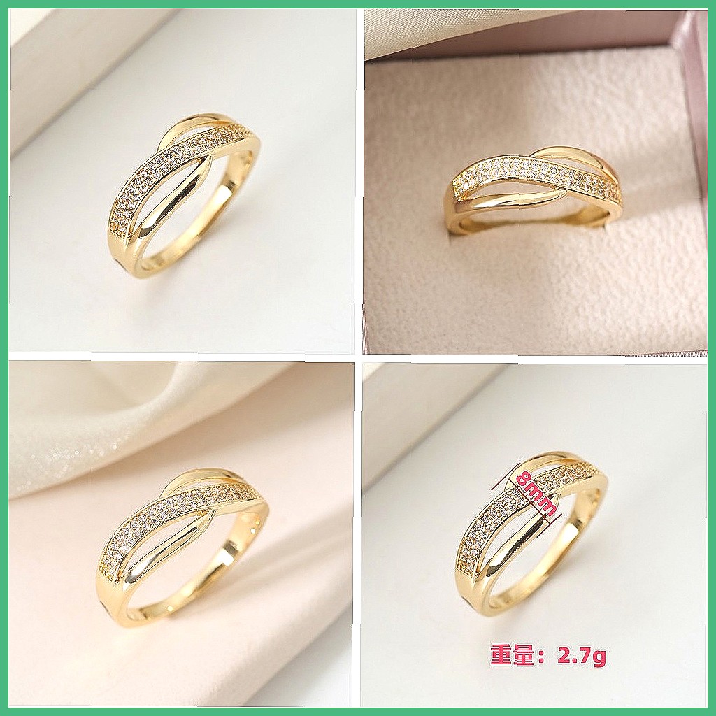 Cross Finger Ring Set with Ful - Minimalist Ring Stackable recension och pris