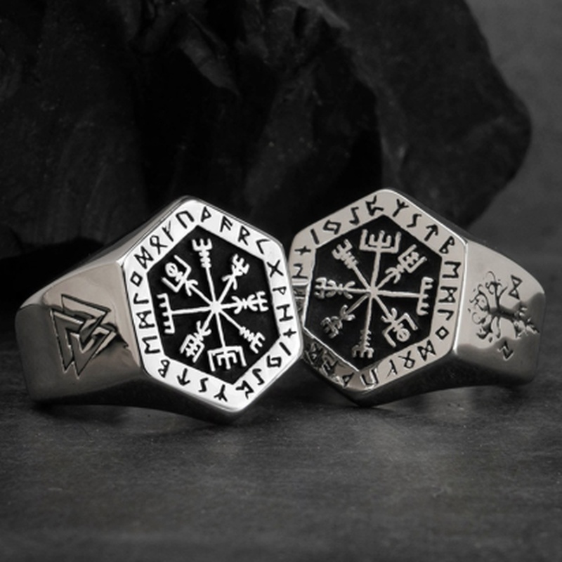 Vintage Viking Rune Signet Sca - Mens Signet Ring recension och pris