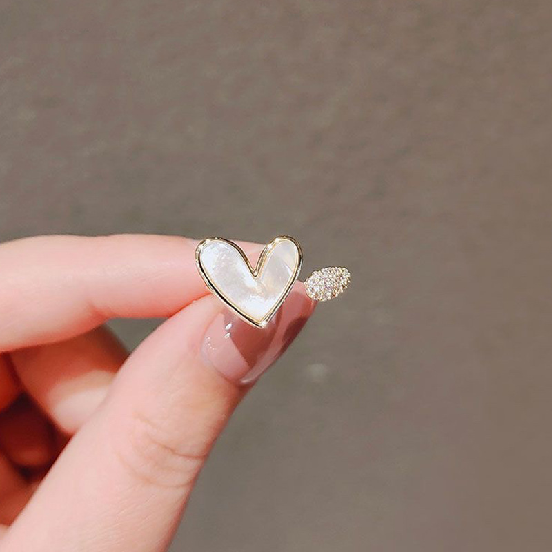 Geometric Heart Ring Adjustabl - Minimalist Ring Stackable recension och pris