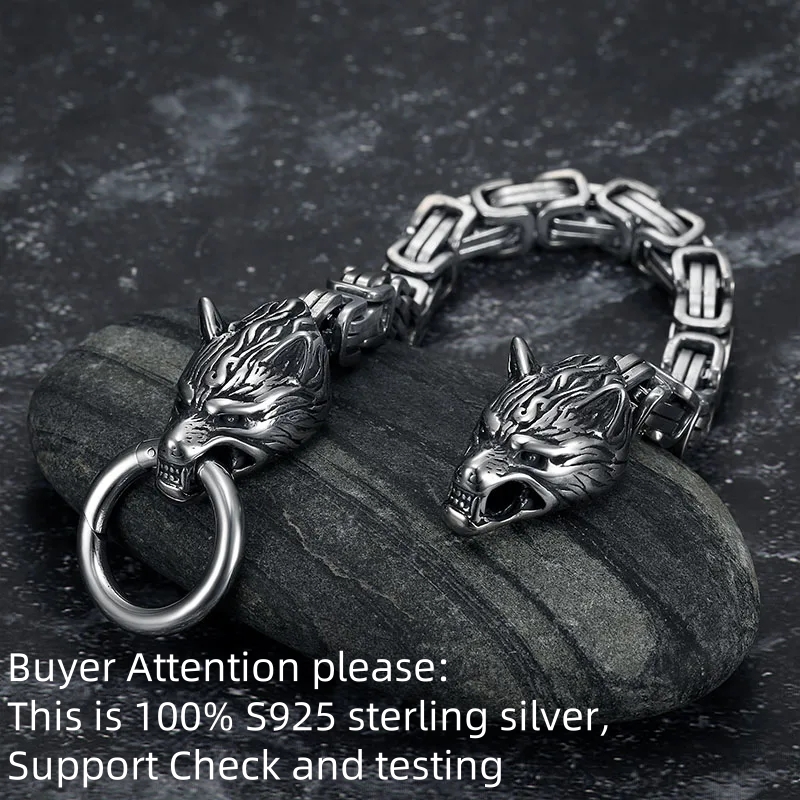 S925 Sterling Silver Double Wo - Wolf Jewelry & Watches Tampa Reviews recension och pris