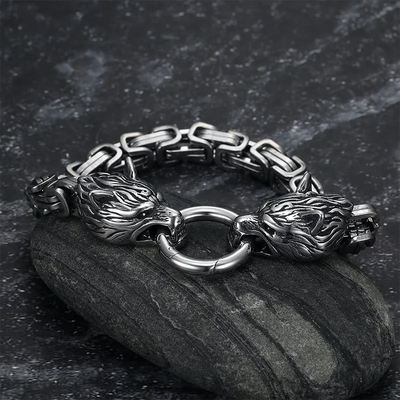 S925 Sterling Silver Double Wo - Wolf Jewelry & Watches Tampa Reviews recension och pris