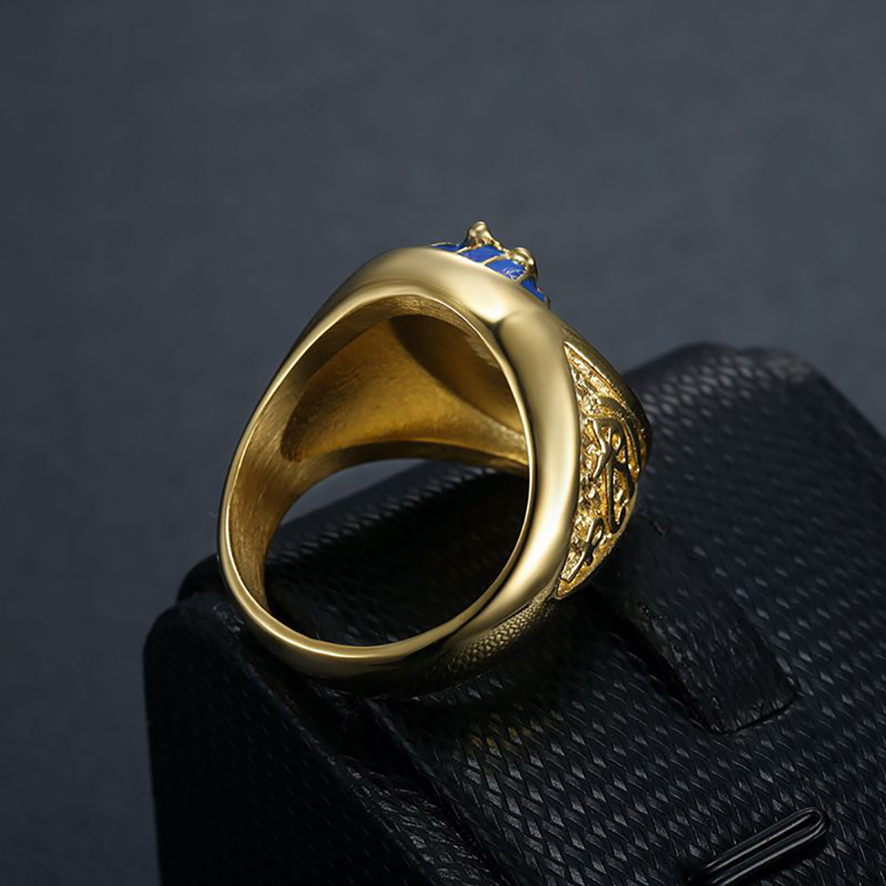 Hip Hop Rock Gold Color Egypti - Mens Signet Ring recension och pris