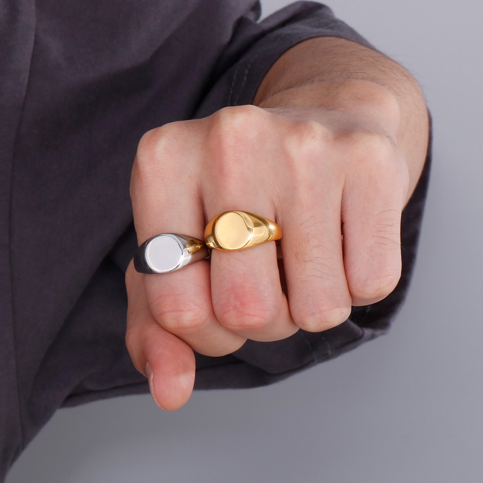 Signet Ring Stainless Steel Ri - Mens Signet Ring recension och pris
