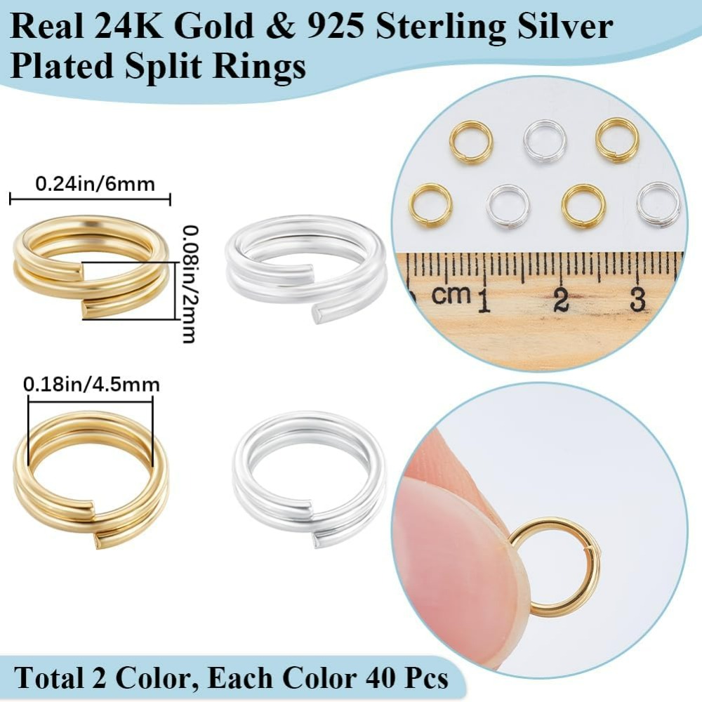 1 Box 80Pcs Split Jump Ring 24 - Sterling Silver Ring recension och pris