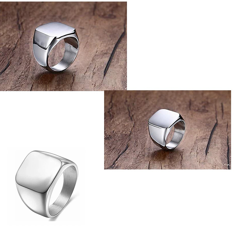 365 Stainless Steel Punk Rock  - Mens Signet Ring recension och pris