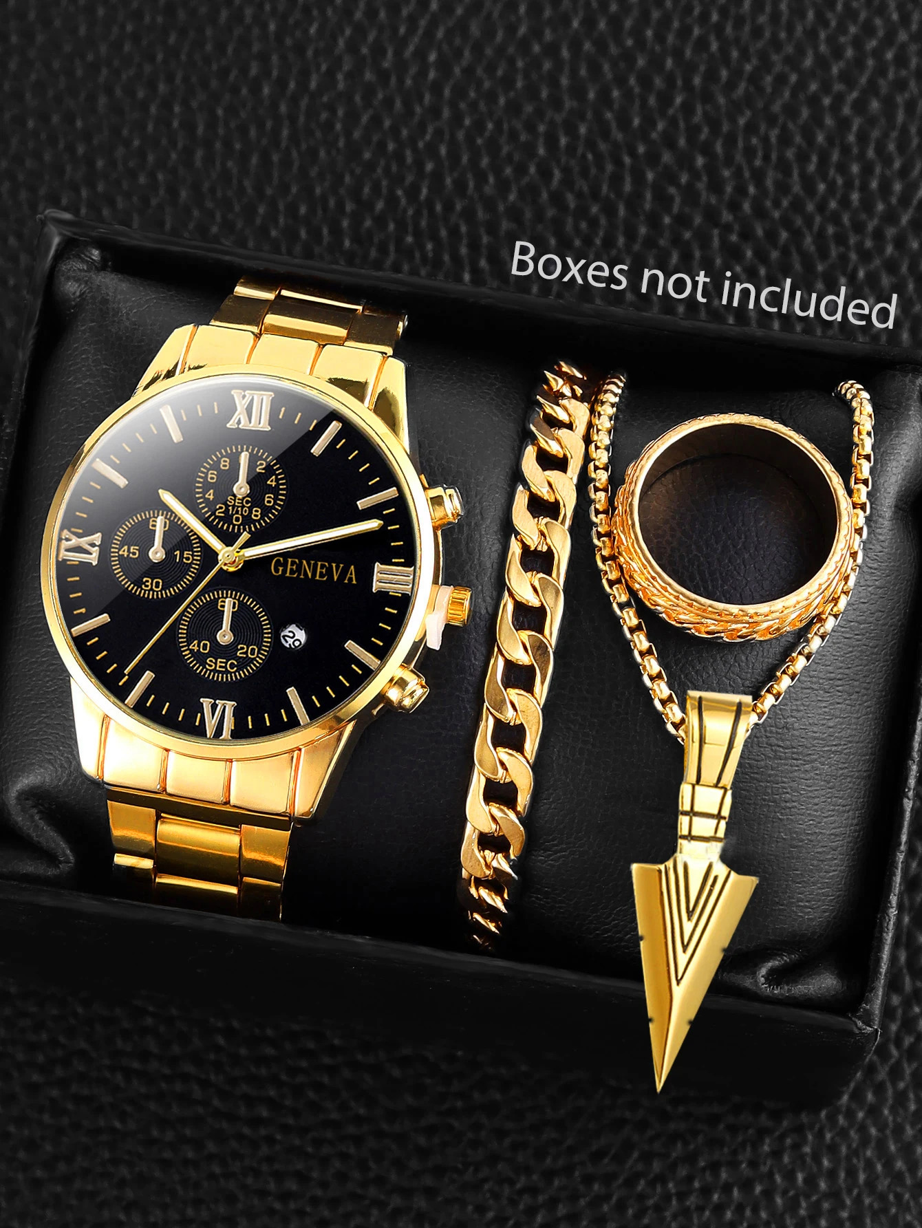 2. Fashion Men Gold‑Tone Busin - Jewelry Smart Watches recension och pris