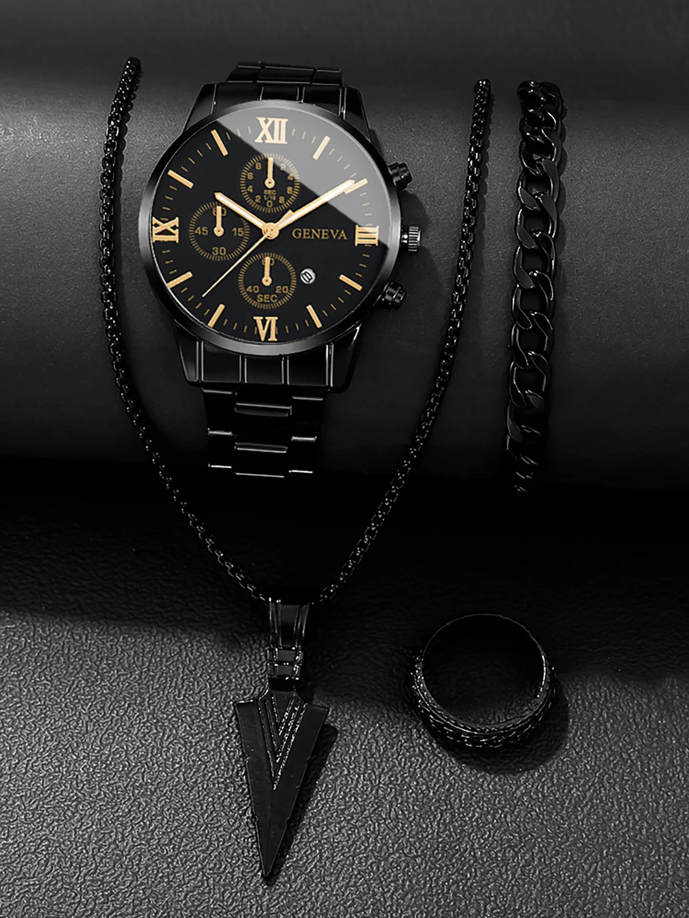 2. Fashion Men Gold‑Tone Busin - Jewelry Smart Watches recension och pris