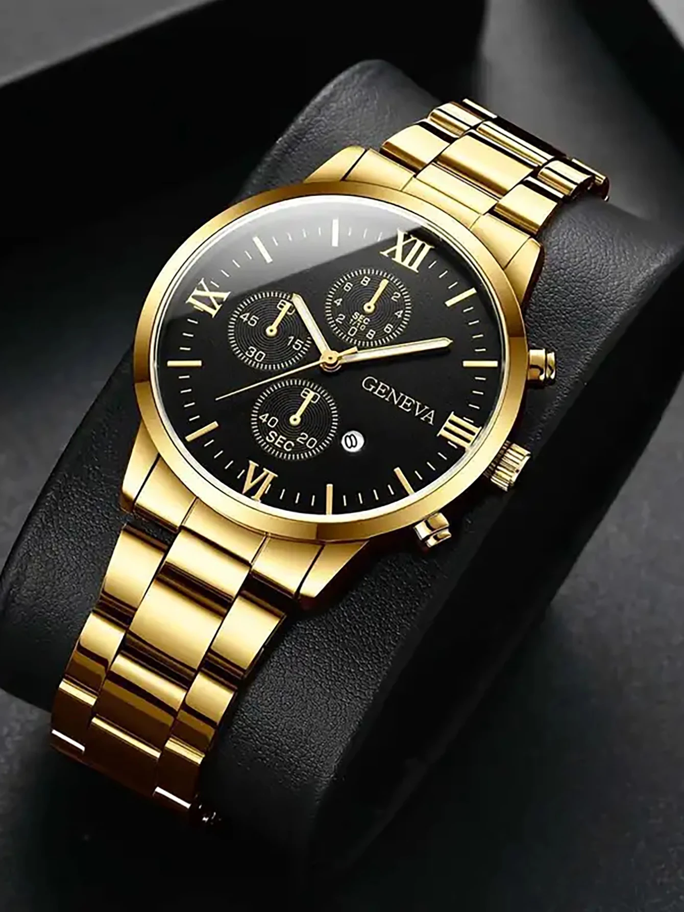 2. Fashion Men Gold‑Tone Busin - Jewelry Smart Watches recension och pris