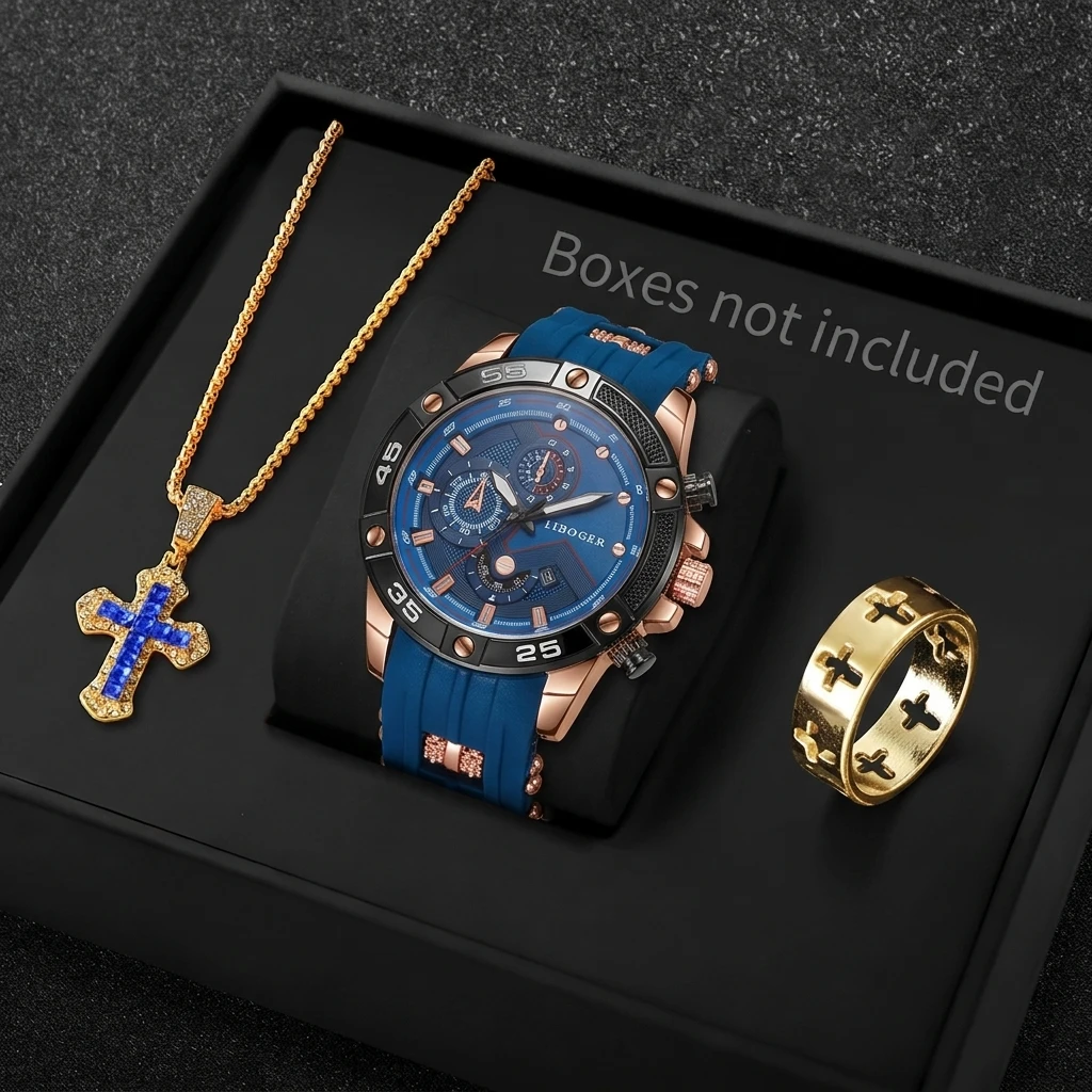 3PCS Fashion Male Sports Watch - Mystery Jewelry Jar Watches recension och pris