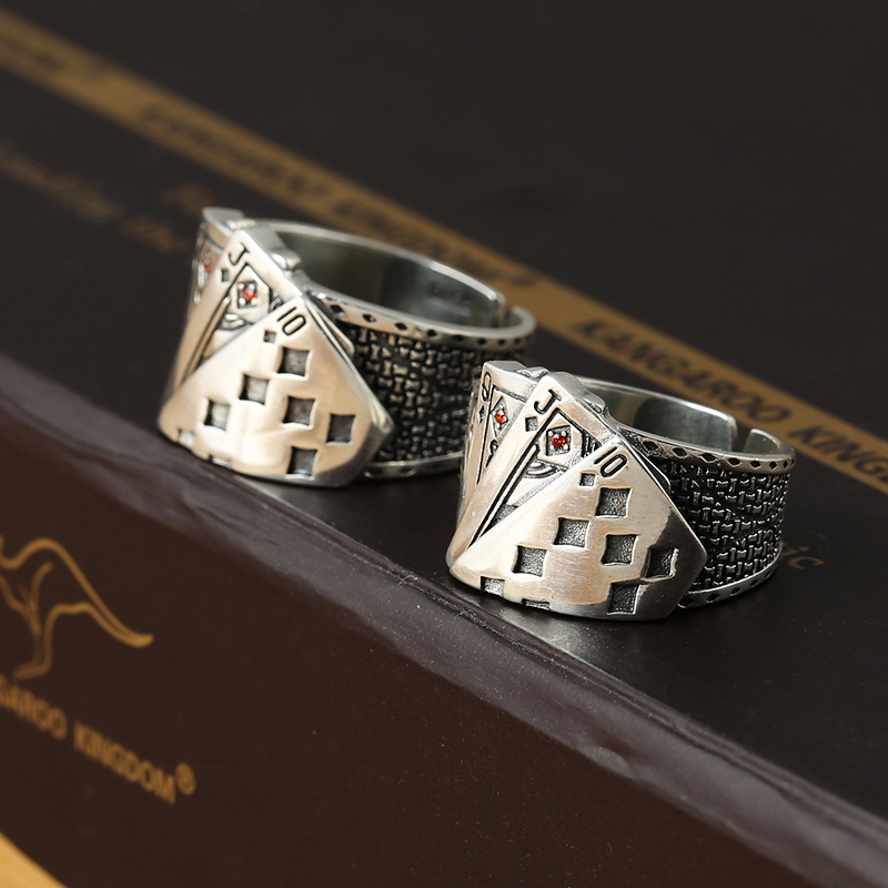 Fashion playing cards creative - Sterling Silver Ring recension och pris