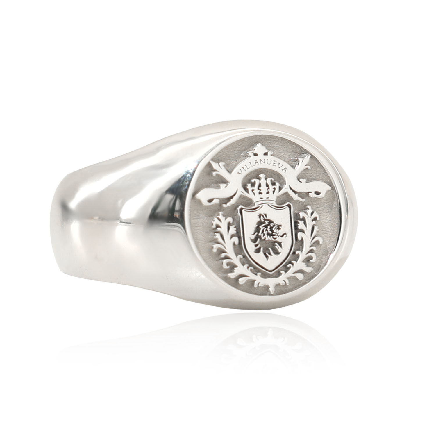 17mm Round 925 Solid Silver Me - Mens Signet Ring recension och pris